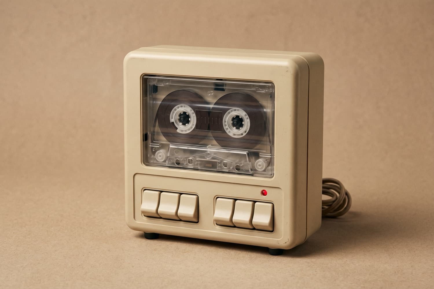 A vintage answering machine, silent, still waiting for a call back.
